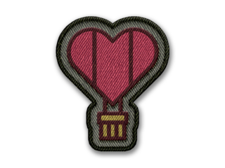 
Love icon in embroidery style Romantic PNG elements