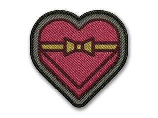 Embroidery Love Icons on Denim and Fabric  Valentine Patch Mockups