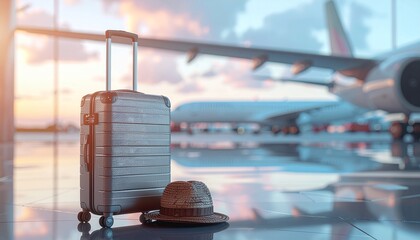 Solo Travel Luggage in Airport