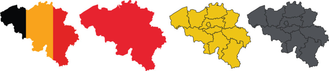 set of isolated Belgium maps. Belgium flag overlaid with flag proportions. maps and traveling around the world.