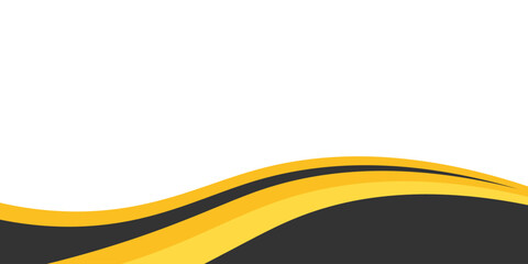 Abstract background with curved layered waves in dark grey, yellow and light orange. eps10. vector background.