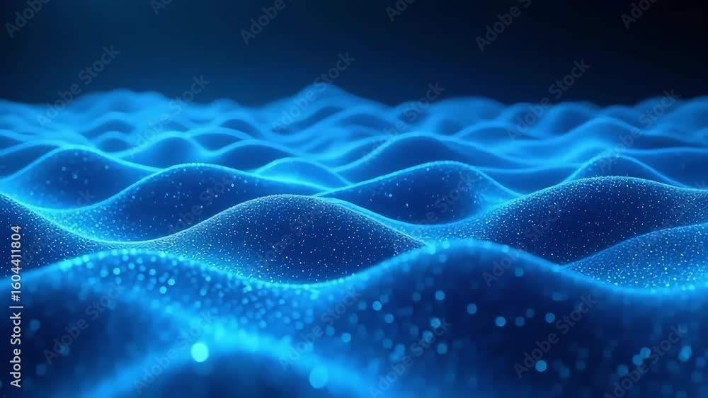 Poster blue waves background abstract animation wallpaper screensaver motion graphics visuals render art de