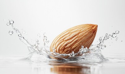 Almond Splash in Crystal Clear Water Captured in High Definition