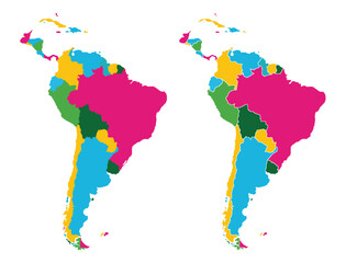 Colorful Map of Latin America