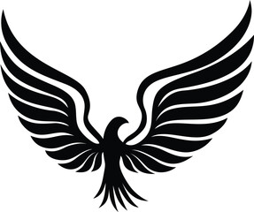 Stylized silhouette of a phoenix bird