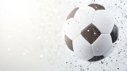 Futuristic soccer ball concept design with network connection effect
