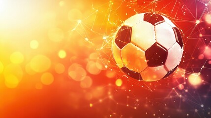 Naklejka premium Digital soccer: A vibrant representation of modern football with network effects