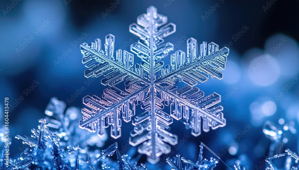Poster close up snowflake macro detail