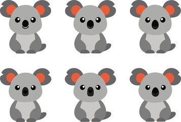 set of funny animals