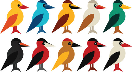 Obraz premium collection of birds icons