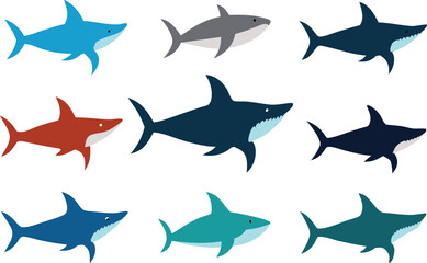 Naklejka premium set of fish icons vector