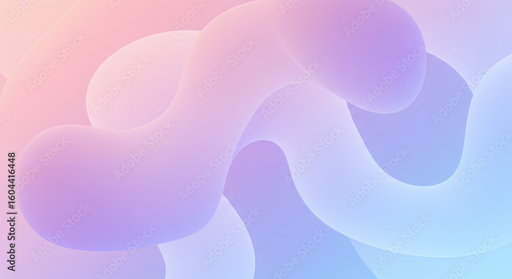 Aufkleber modern abstract background with soft pastel fluid gradient shapes. 3d rendered wallpaper design for 