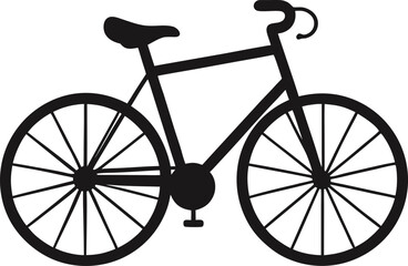 Solid Vintage Bicycle Icon Silhouette