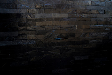 black brick wall of panoramic view in high resolution