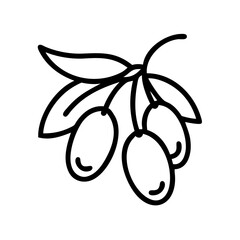 Goji Berries Outline for Healthy Food Blogs, Nutritional Websites, Recipe Cards, Dietary Education, and Wellness Awareness