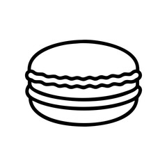 Macaron Outline for Bakery Menus, Food Blogs, Pastry Shop Websites, Dessert Recipes, and Sweet Treat Advertisements