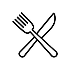 Fork and Knife Crossed Symbol for Restaurant Menus, Food Blogs, Cooking Websites, Table Setting Guides, and Culinary Education Resources