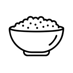 Quinoa Bowl Line Art the Concept of Healthy Grain for Wellness Blogs, Nutrition Websites, Recipe Cards, Dietary Education, and Food Awareness