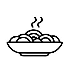 Pasta Dish Simple Line Art for Restaurant Menus, Recipe Websites, Food Blogs, Cooking Education, and Italian Food Cards