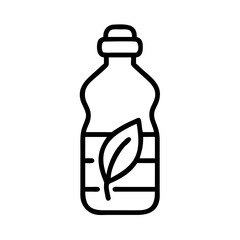 Water Bottle with Leaf Symbol for Eco Blogs, Sustainable Living Websites, Reusable Drinkware Education, and Zero Waste Awareness
