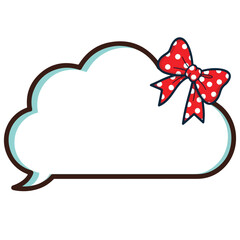 A Cute Speech red Bubble Frame with Polka Dot Bow vector art 