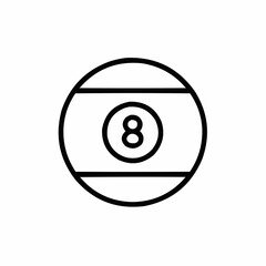 Black and white illustration of eight ball in billiards style  