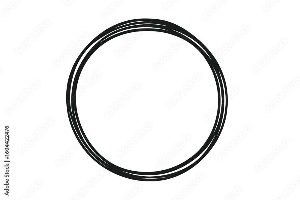 Aufkleber hand-drawn doodle circle. scribble sketch round frame. abstract vector graphic element. grunge ink l