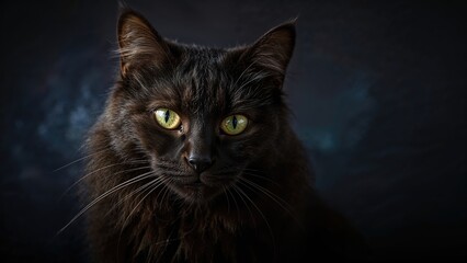 Dark feline indoors, cat gazing with suspicion at an object
