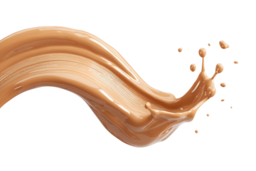Beige liquid foundation splash isolated on white background