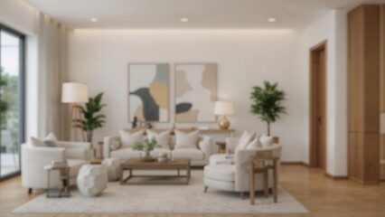 Fototapeta premium Softly blurred sleek living space background