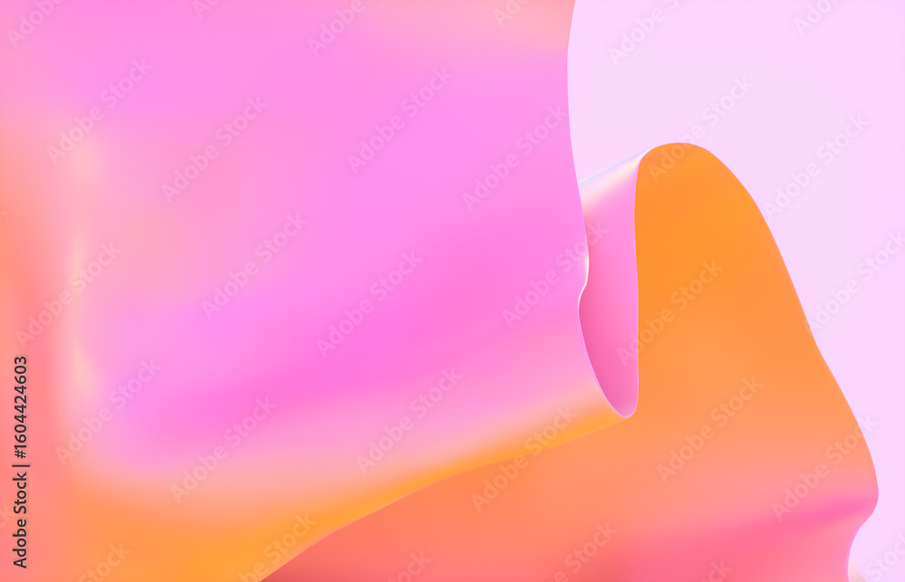 Aufkleber abstract background with holographic iridescent satin fabric in pastel color – 3d rendering