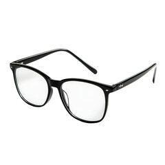 Black-framed glasses on a white background, transparent, alpha background png