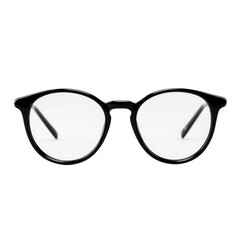 Fototapeta premium Black-framed glasses on a white background, transparent, alpha background png