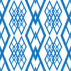 vintage embroidery ikat ethnic batik boho aztec tribal ancient pattern seamless background for fashion fabric and textile,2d illustration