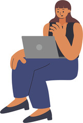 Remote Working Woman with Laptop