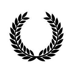 set of black circular foliate laurels branches lau vector illustration