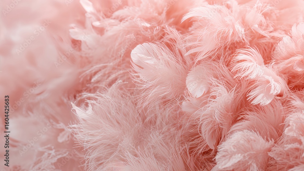 Poster abstract soft-colored design featuring blurred chicken feathers as background