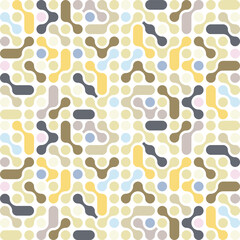 Pattern. Abstract mosaic seamless pattern. Endless puzzle texture. Ceramic tile fragments. Round dot pattern.