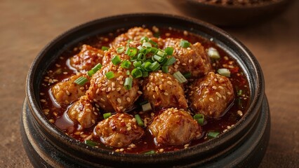 Fototapeta premium Korean-Style Spicy Chicken Stew - Genuine Dak Doritang Recipe