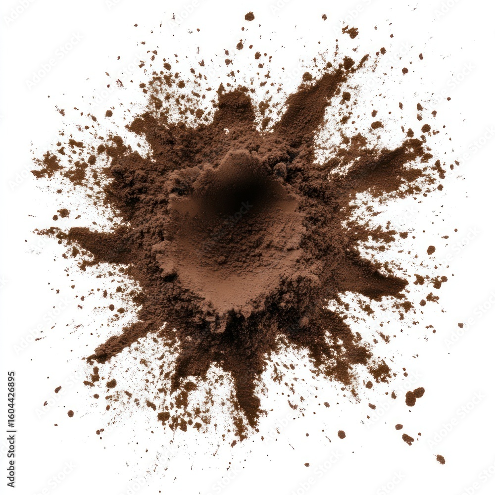 Poster exploding cocoa powder splash