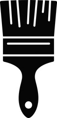 A black paint brush with three stripes