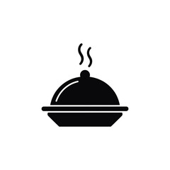 A black and white icon of a food dish