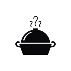 A black and white icon of a food dish