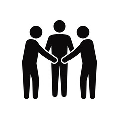 A group of people shaking hands icon vector