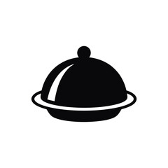 A black and white icon of a food dish