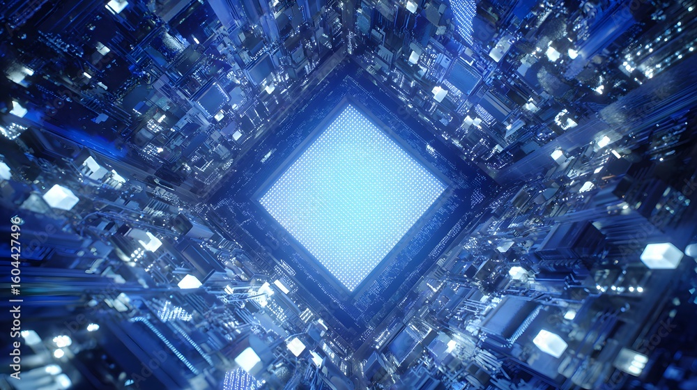 Poster digital circuitry and microchip visualization