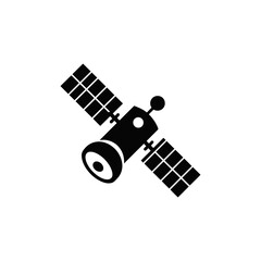 A black satellite with a white background