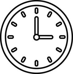 Simple Clock Icon: Minimalist Line Art