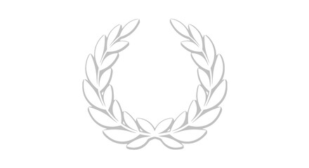 Obraz premium Elegant minimalist laurel wreath design on a clean white background creating a classic and timeless symbol for various applications