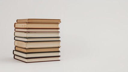 Stack of books set on a white backdrop